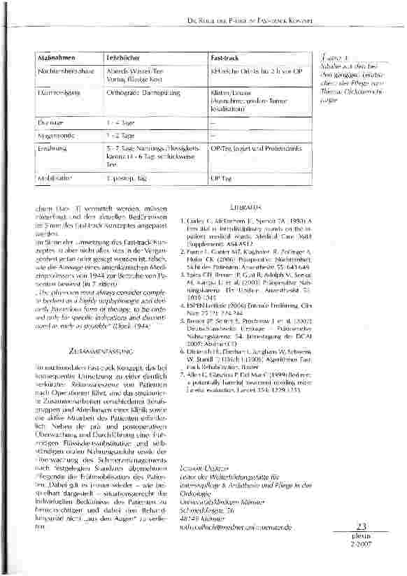 Vorschauseite 6: Die Rolle der Pflege im Fast-Track Konzept