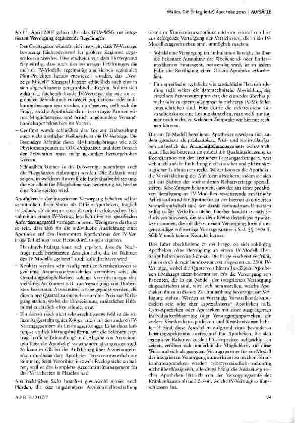 Vorschauseite 3: Die (integrierte) Apotheke 2010