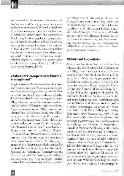 Vorschauseite 4: Stationsleitungen und Ärzte - wie in einer alten Ehe. ..