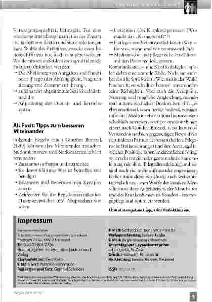 Vorschauseite 5: Stationsleitungen und Ärzte - wie in einer alten Ehe. ..
