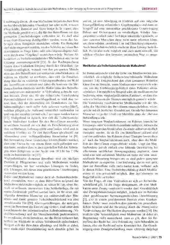 Vorschauseite 3: Rechtliche Aspekte freiheitsbeschränkender Maßnahmen in der Versorgung Demenzkranker in Pflegeheimen