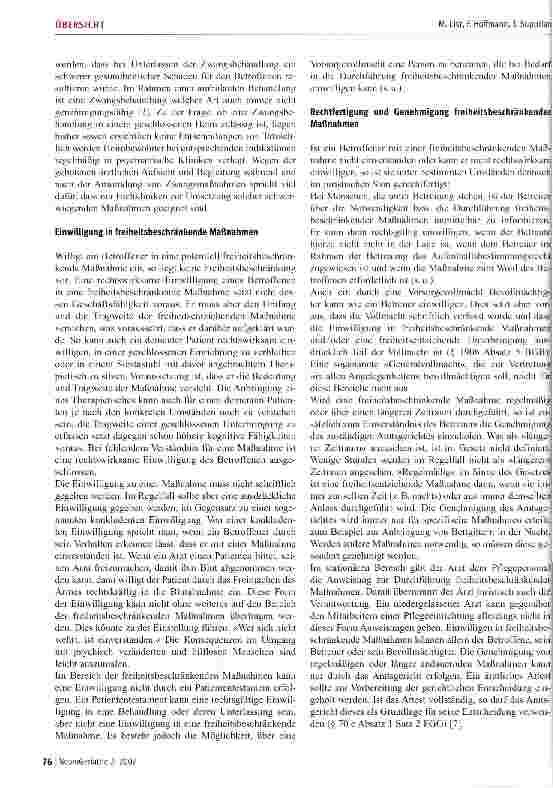 Vorschauseite 4: Rechtliche Aspekte freiheitsbeschränkender Maßnahmen in der Versorgung Demenzkranker in Pflegeheimen
