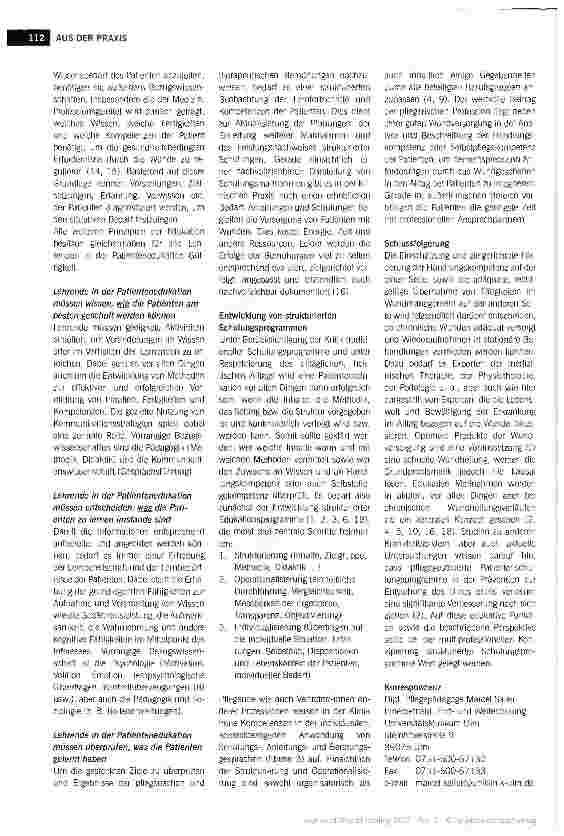 Vorschauseite 3: Die Rolle der pflegerischen Patientenedukation in der Wundversorgung