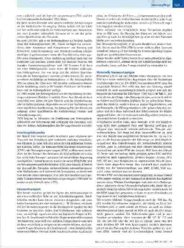 Vorschauseite 2: Interhospitaltransfer - Intensivtransport