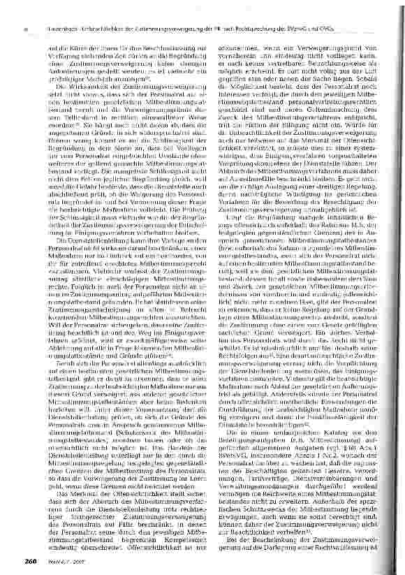 Vorschauseite 2: Die Unbeachtlichkeit der Zustimmungsverweigerung des Personalrats nach der Rechtsprechung des Bundesverwaltungsgerichts und der Obergerichte (ohne Berücksichtigung der gesetzlich…