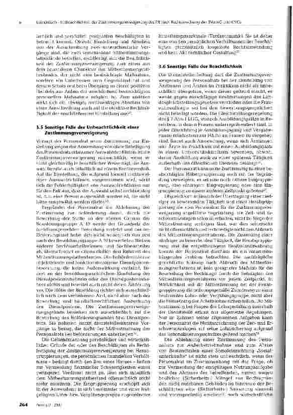 Vorschauseite 6: Die Unbeachtlichkeit der Zustimmungsverweigerung des Personalrats nach der Rechtsprechung des Bundesverwaltungsgerichts und der Obergerichte (ohne Berücksichtigung der gesetzlich…