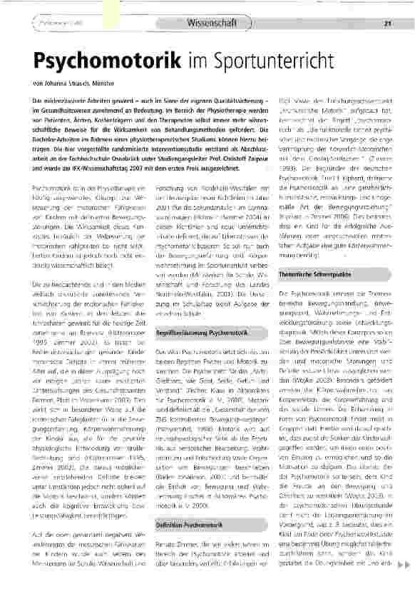 Vorschauseite 1: Psychomotorik im Sportunterricht