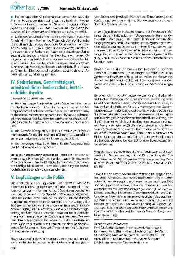 Vorschauseite 4: Kommunale Klinikverbünde in Baden-Württemberg als Alternative zur materiellen Privatisierung