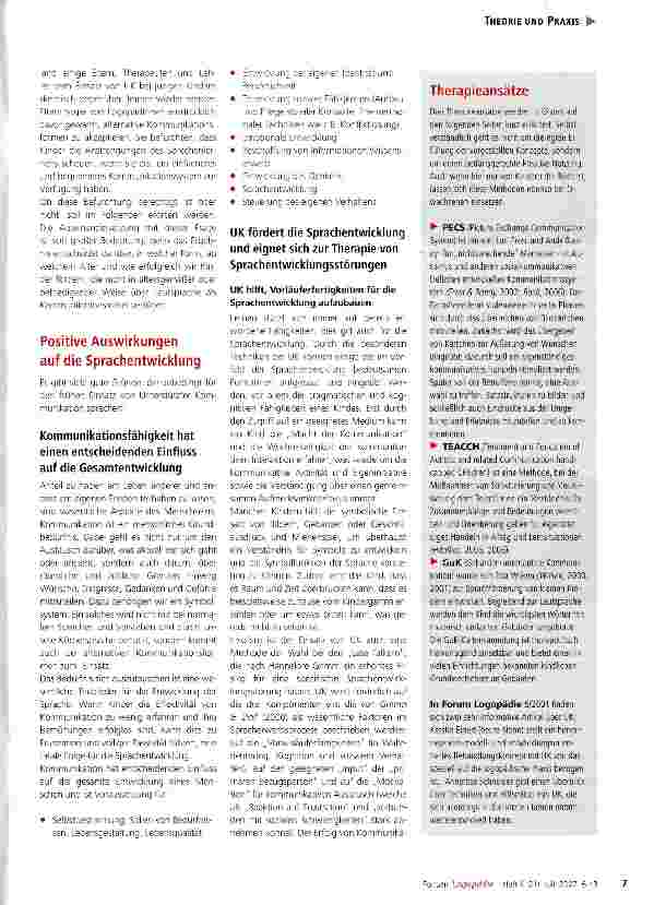Vorschauseite 2: Unterstützte KommunikationAntrieb oder Bremse für die Sprachentwicklung?