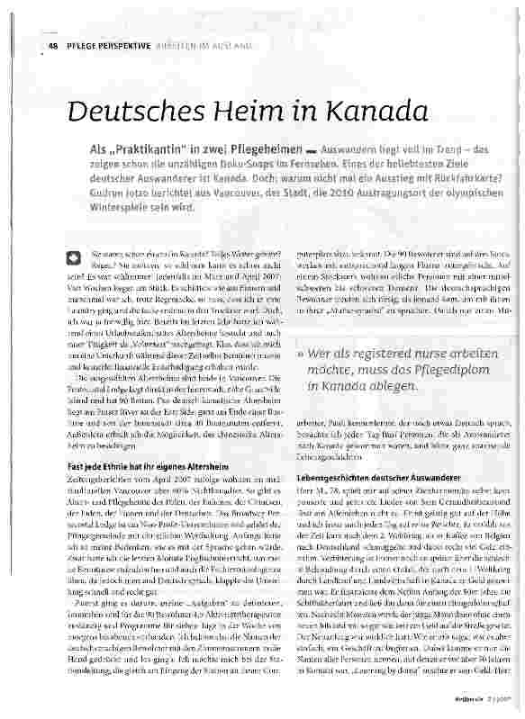Vorschauseite 1: Deutsches Heim in Kanada