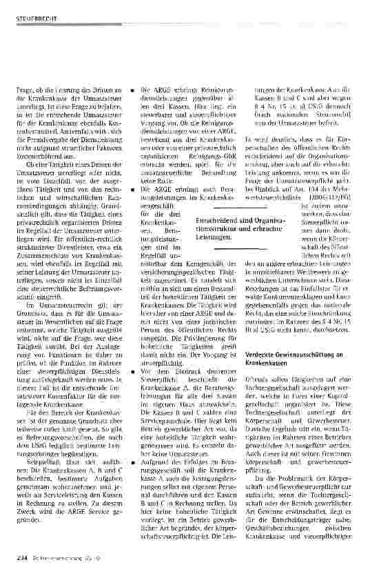 Vorschauseite 3: Steuerliche Fallstricke bei der Auslagerung von Tätigkeiten aus Krankenkassen