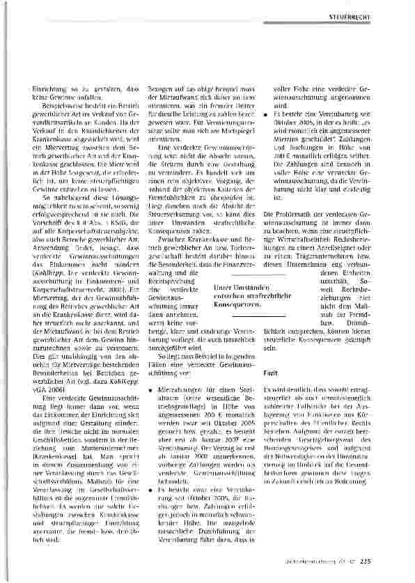 Vorschauseite 4: Steuerliche Fallstricke bei der Auslagerung von Tätigkeiten aus Krankenkassen