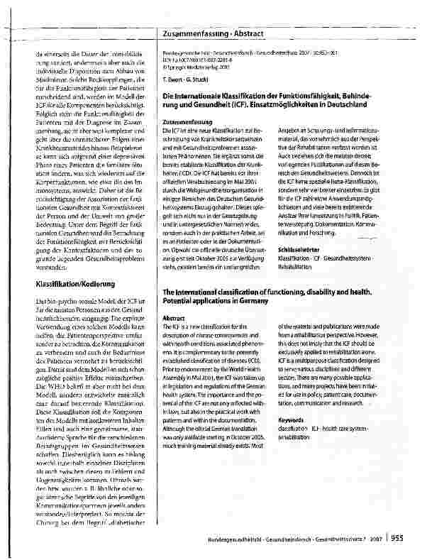 Vorschauseite 2: Die Internationale Klassifikation der Funktions fähigkeit, Behinderung und Gesundheit (ICF)