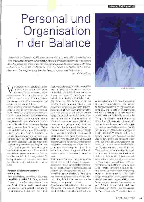 Vorschauseite 1: Personal und Organisation in der Balance