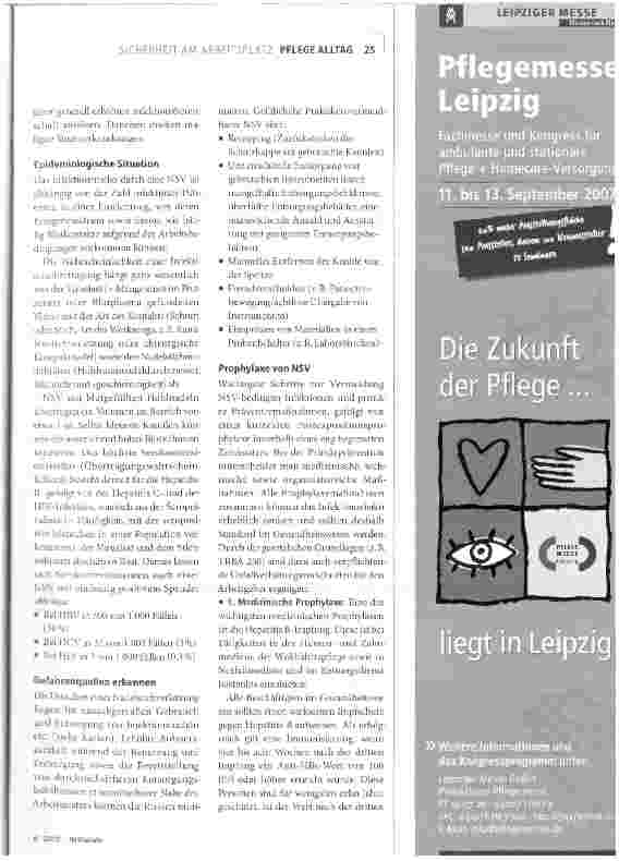 Vorschauseite 2: Nadelstichverletzungen: Prophylaxe ist die beste Prävention