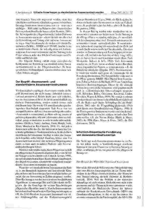 Vorschauseite 2: Einige kritische Anmerkungen zu standardisierten Assessment-instrumenten in der Pflege
