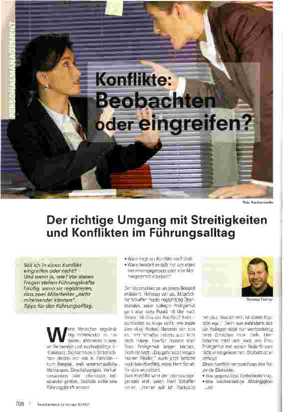 Vorschauseite 1: Konflikte: Beobachten oder eingreifen?