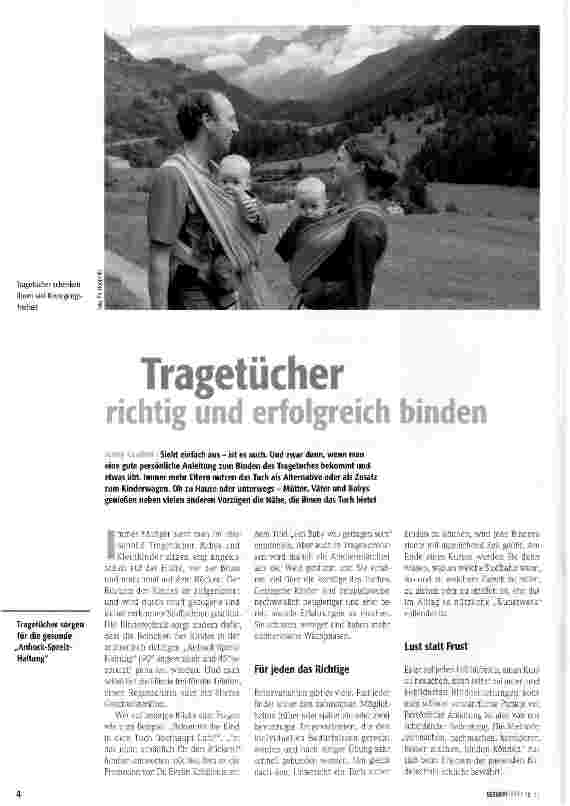Vorschauseite 1: Tragetücher richtig und erfolgreich binden