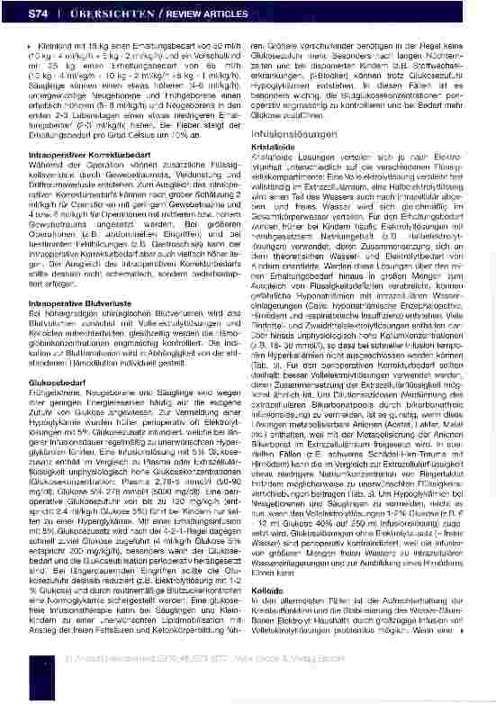 Vorschauseite 2: Empfehlungen zur perioperativen Infusionstherapie bei Neugeborenen, Säuglingen und Kleinkindern