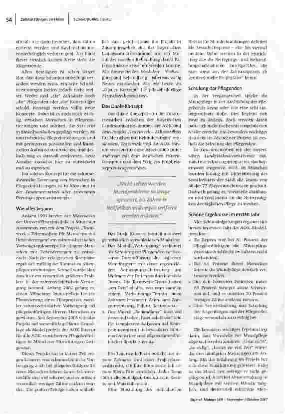 Vorschauseite 2: Zahnärzte ins Heim!