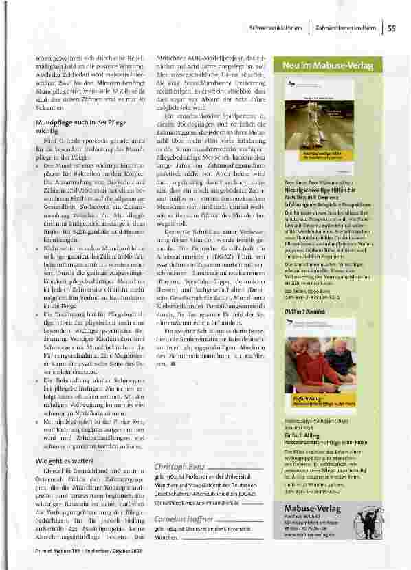 Vorschauseite 3: Zahnärzte ins Heim!