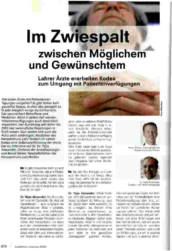 Vorschauseite 1: Im Zwiespalt zwischen Möglichem und Gewünschtem