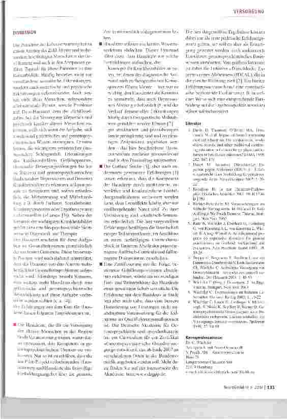 Vorschauseite 4: Die Verbesserung der gerontopsychiatrischen Basiskompetenz des Hausarztes - ein Pilotprojekt