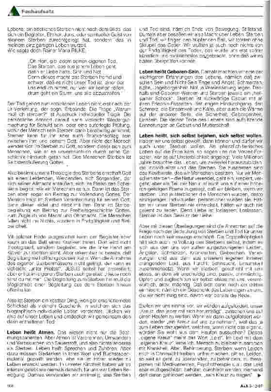 Vorschauseite 6: Leben können bis zuletzt - Lassen wir Leben auch im Sterben noch zu?