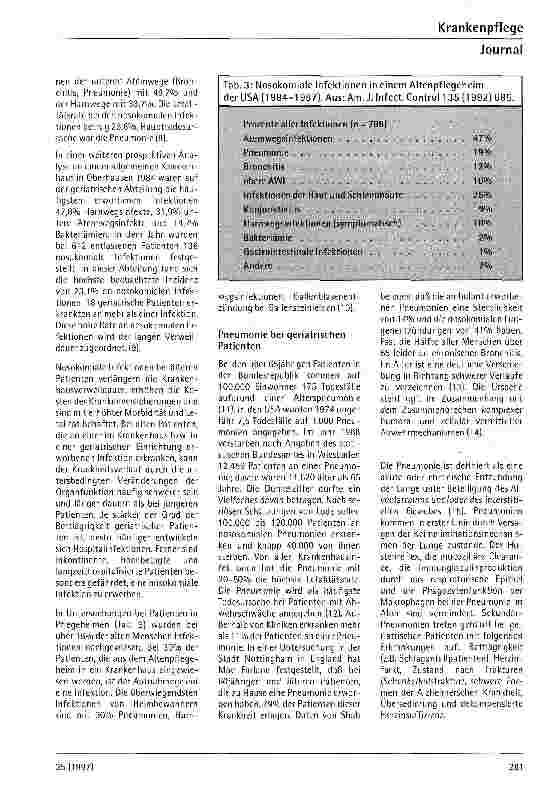 Vorschauseite 3: Infektiologische Krankheitsbilder in der Geriatrie unter besonderer Berücksichtigung der Krankenhausinfekte
