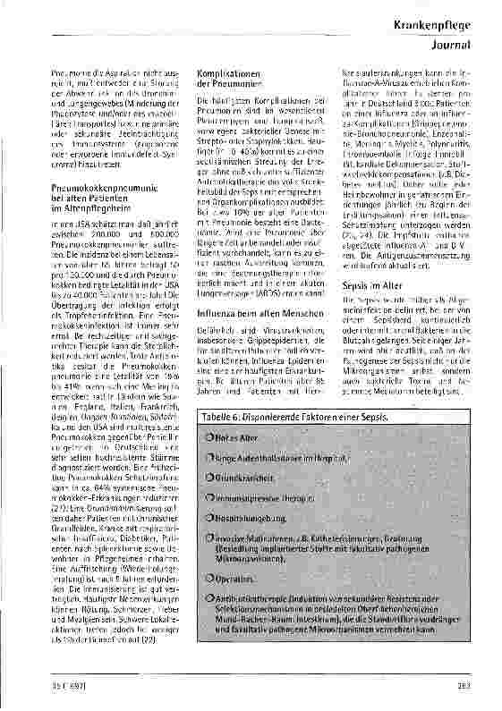 Vorschauseite 5: Infektiologische Krankheitsbilder in der Geriatrie unter besonderer Berücksichtigung der Krankenhausinfekte
