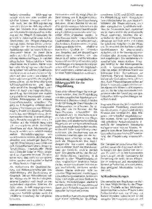 Vorschauseite 4: Europäisierung der Pflegebildung