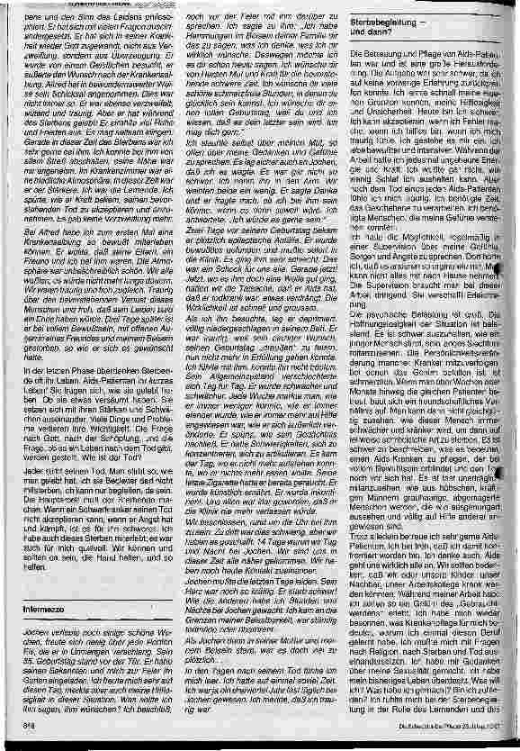 Vorschauseite 5: Die Pflege von Aids-Kranken