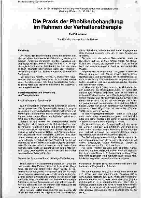 Vorschauseite 1: Die Praxis der Phobikerbehandlung im Rahmen der Verhaltenstherapie