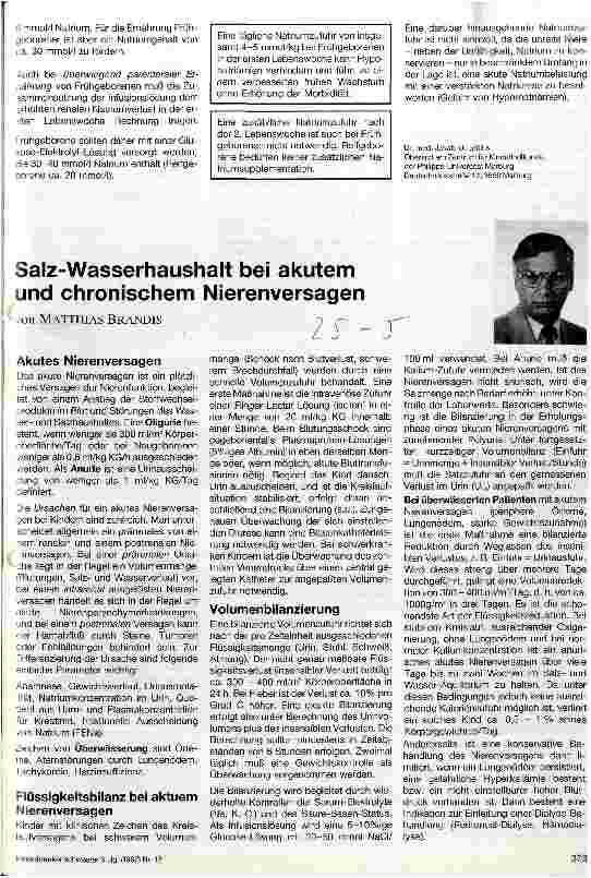 Vorschauseite 2: Flüssigkeitsund Elektrolytbedarf bei Neugeborenen