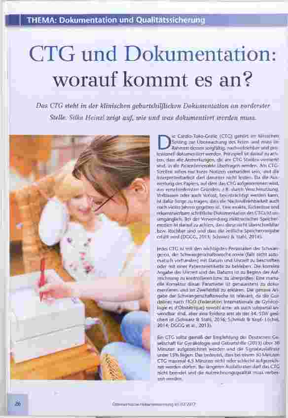 Vorschauseite 1: CTG und Dokumentation: worauf kommt es an?