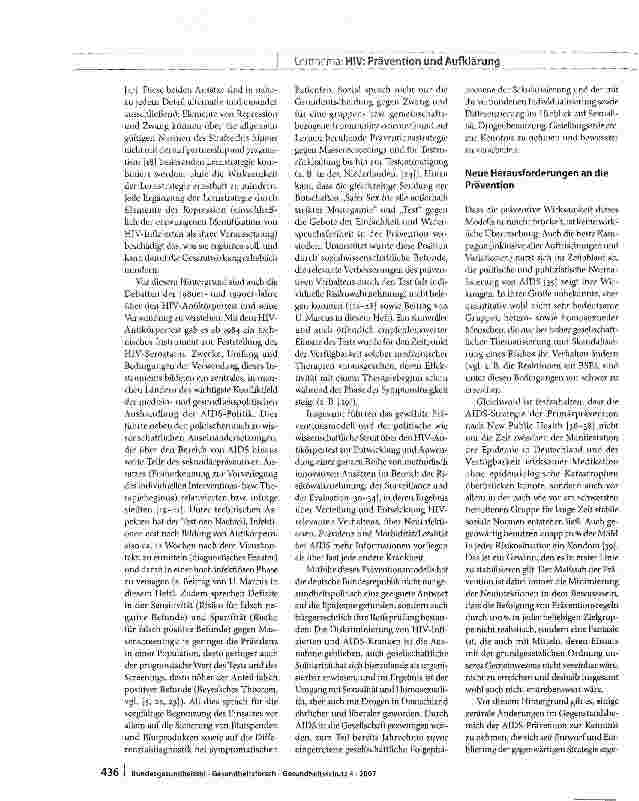Vorschauseite 5: AIDS-Prävention -ein Erfolgsmodell in der Krise
