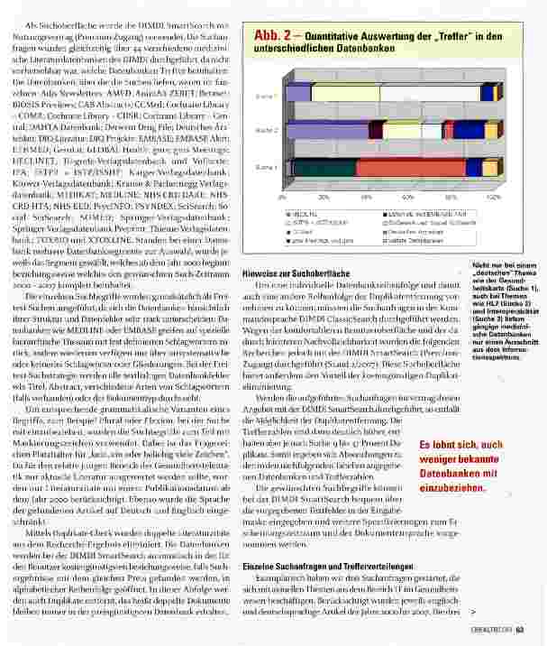 Vorschauseite 2: Gesundheitstelematik jenseits von MEDLINE: Andere Quellen liefern mehr Informationen