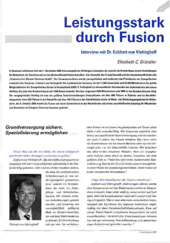 Vorschauseite 1: Leistungsstark durch Fusion