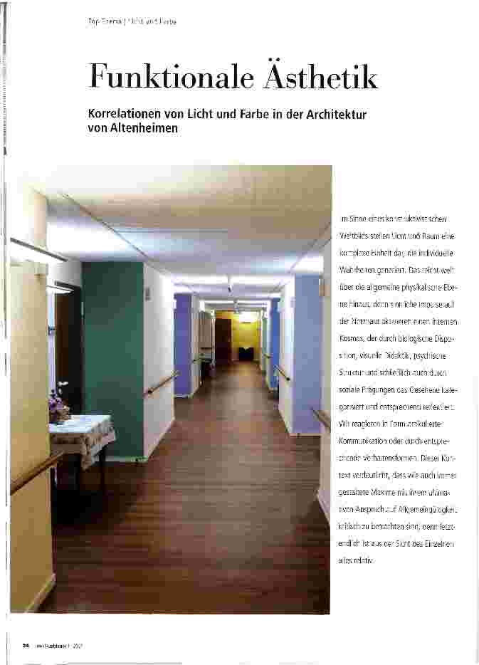 Vorschauseite 1: Funktionale Ästhetik Korrelationen von Licht und Farbe in der Architektur von Altenheimen