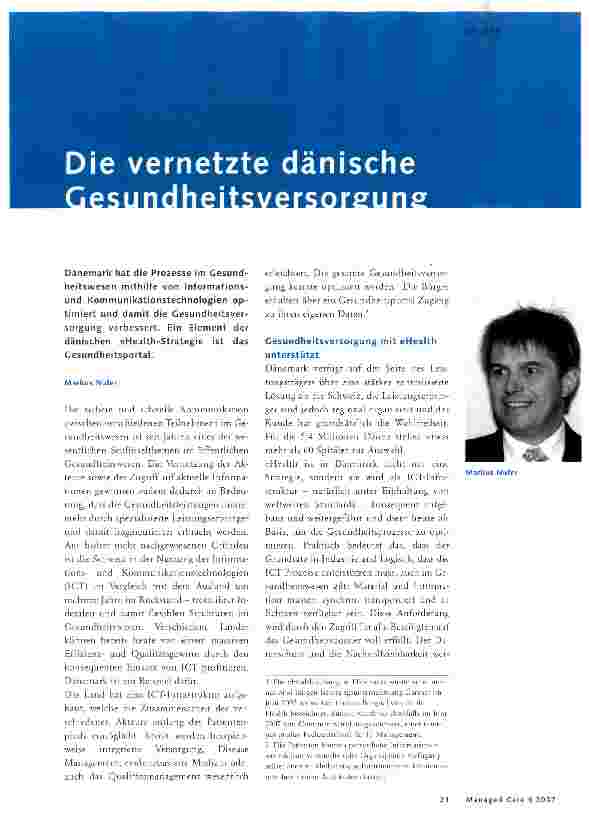 Vorschauseite 1: Die vernetzte dänische Gesundheitsversorgung