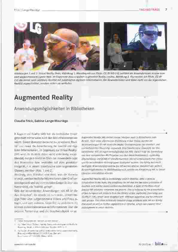 Vorschauseite 1: Augmented Reality