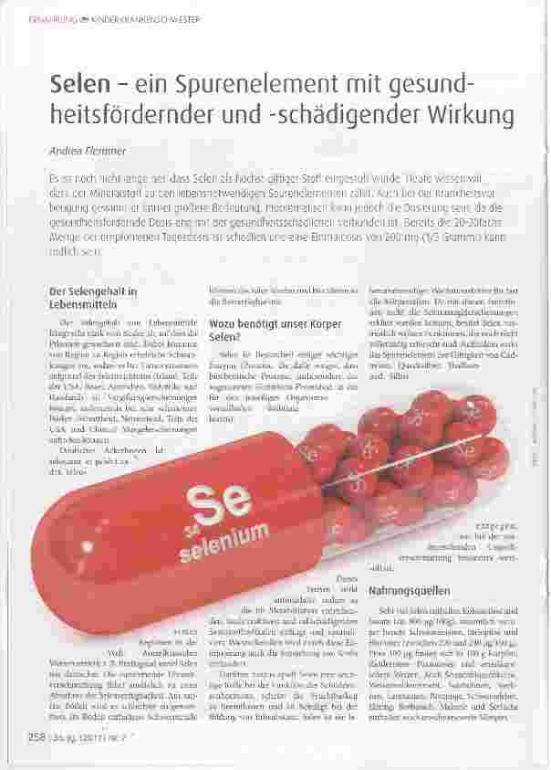 Vorschauseite 1: Selen - ein Spurenelement mit gesundheitsfördernder und -schädigender Wirkung