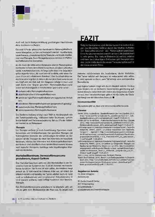 Vorschauseite 4: Maligne Tumoren der Haut Epidemiologie, Klassifikation, Klinik und Therapieprinzipien