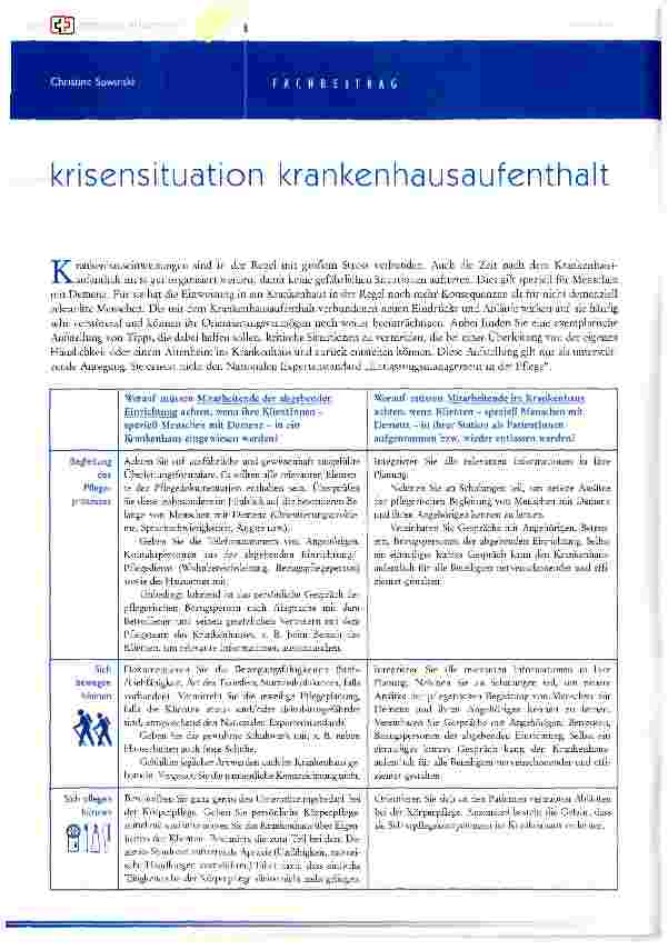 Vorschauseite 1: Krisensituation Krankenhausaufenthalt
