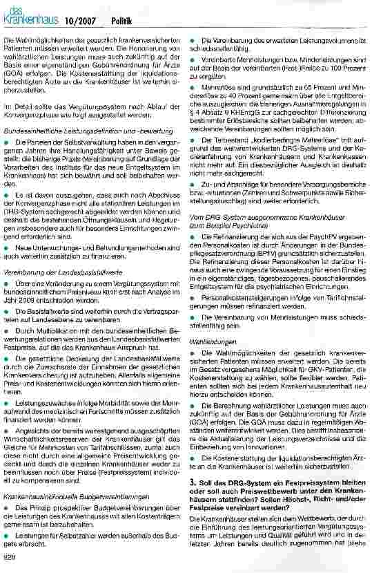 Vorschauseite 2: Zukunft der Krankenhausversorgung