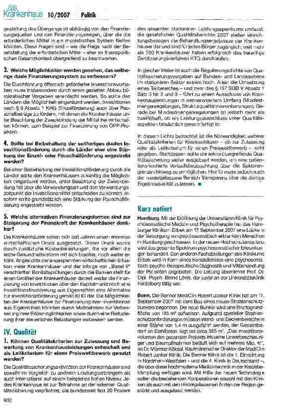 Vorschauseite 6: Zukunft der Krankenhausversorgung