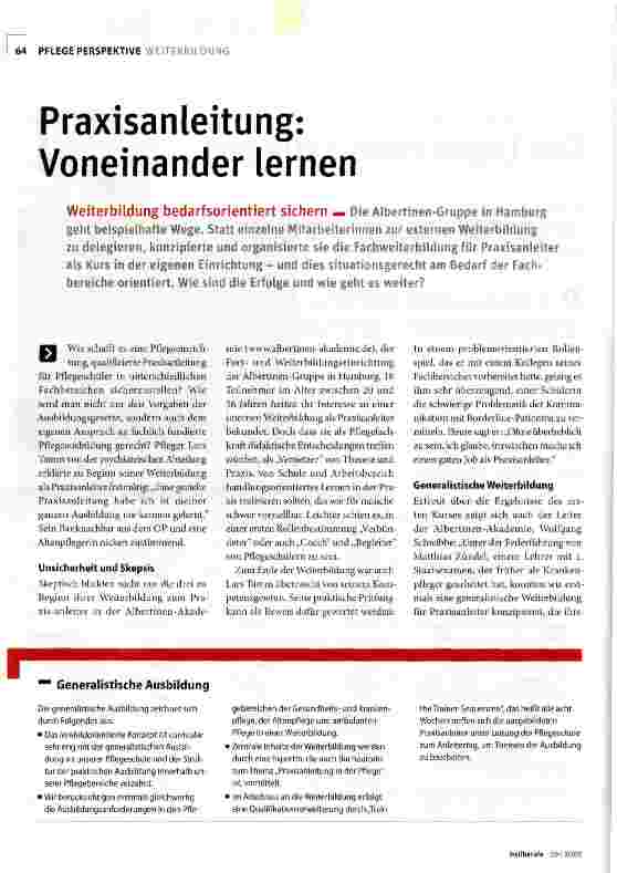 Vorschauseite 1: Praxisanleitung: Voneinander lernen