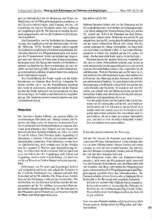 Vorschauseite 3: Erfahrungen von Patienten und Angehörigen während des Aufenthaltes auf einer Nursing Unit