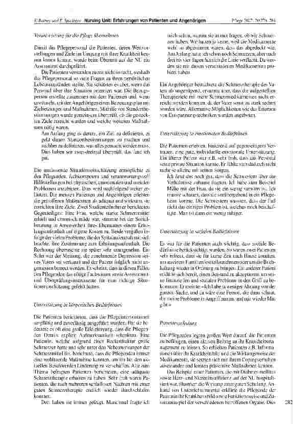 Vorschauseite 5: Erfahrungen von Patienten und Angehörigen während des Aufenthaltes auf einer Nursing Unit