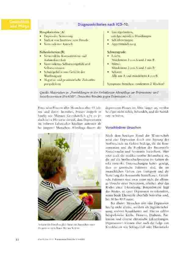 Vorschauseite 2: Depressionen und Suizidalität im Alter